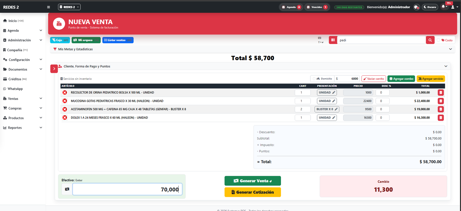 Módulo de venta de Systemya POS