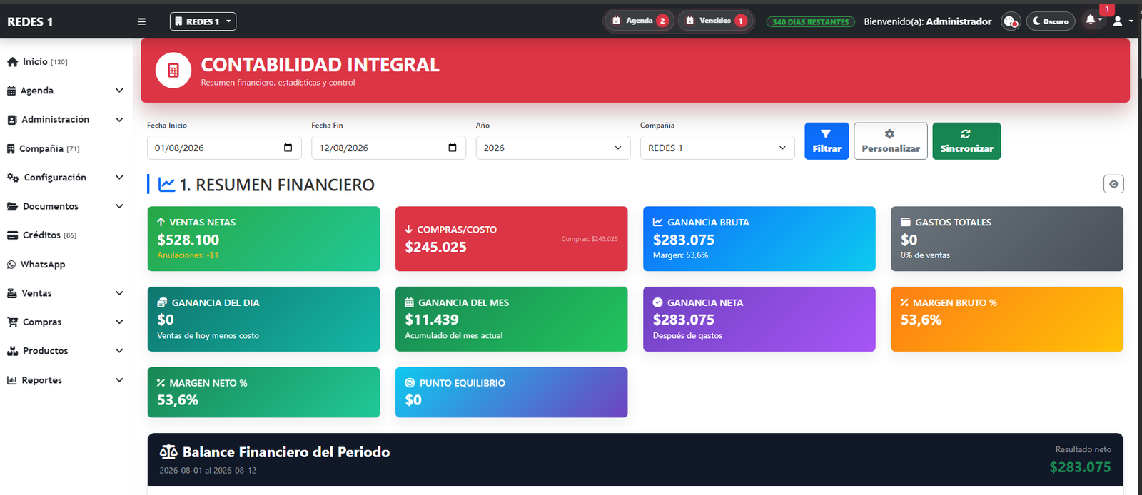 Contabilidad integrada de Systemya POS